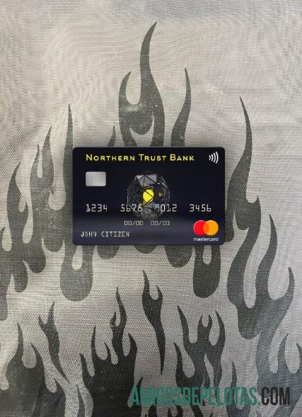 Frente Mastercard do Northern Trust Bank dos EUA exemplo real